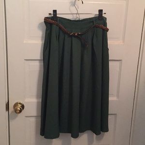 ModCloth vintage style green midi skirt